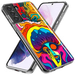 Samsung Galaxy S21 FE Neon Rainbow Psychedelic Trippy Hippie Big Brain Hybrid Protective Phone Case Cover