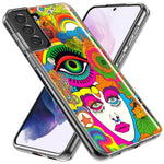 Samsung Galaxy S23 Plus Neon Rainbow Psychedelic Trippy Hippie DaydreamHybrid Protective Phone Case Cover