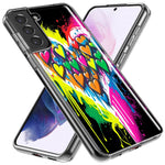 Samsung Galaxy S10e Colorful Rainbow Hearts Love Graffiti Painting Hybrid Protective Phone Case Cover