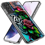Samsung Galaxy S21 Red Roses Graffiti Painting Art Hybrid Protective Phone Case Cover