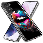 Samsung Galaxy S22 Ultra Colorful Lip Graffiti Painting Art Hybrid Protective Phone Case Cover