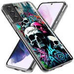 Samsung Galaxy S22 Ultra Skulls Graffiti Painting Art Hybrid Protective Phone Case Cover