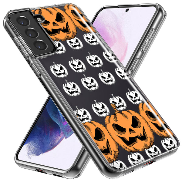 Halloween Spooky Horror Scary Jack O Lantern Pumpkins Design Samsung Galaxy  S22 Ultra Case