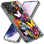 Samsung Galaxy S22 Psychedelic Trippy Butterflies Pop Art Hybrid Protective Phone Case Cover