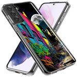 Samsung Galaxy S23 Urban City Full Moon Graffiti Painting Art Hybrid Protective Phone Case Cover