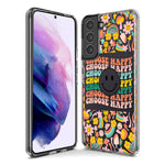 Samsung Galaxy Note 20 Ultra Choose Happy Smiley Face Retro Vintage Groovy 70s Style Hybrid Protective Phone Case Cover