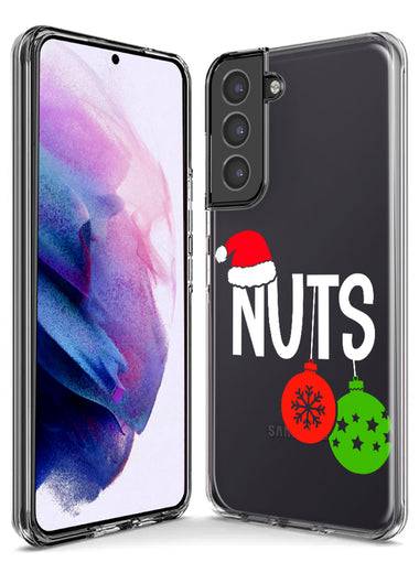 Samsung Galaxy S22 Plus Christmas Funny Couples Chest Nuts Ornaments Hybrid Protective Phone Case Cover