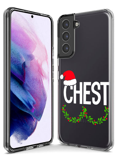 Samsung Galaxy S22 Plus Christmas Funny Ornaments Couples Chest Nuts Hybrid Protective Phone Case Cover