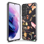 Samsung Galaxy Note 9 Peach Meadow Wildflowers Butterflies Bees Watercolor Floral Hybrid Protective Phone Case Cover