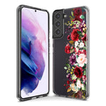 Samsung Galaxy Note 9 Red Summer Watercolor Floral Bouquets Ruby Flowers Hybrid Protective Phone Case Cover