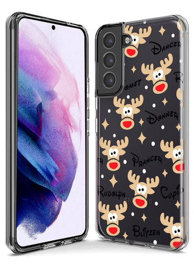 Samsung Galaxy S23 Ultra Red Nose Reindeer Christmas Winter Holiday Hybrid Protective Phone Case Cover
