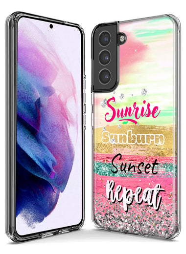 Samsung Galaxy S20 Summer Brush Strokes Sunrise Sunburn Sunset Repeat Hybrid Protective Phone Case Cover
