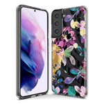 Samsung Galaxy S10e Zebra Stripes Tropical Flowers Purple Blue Summer Vibes Hybrid Protective Phone Case Cover