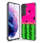 Samsung Galaxy S9 Summer Watermelon Sugar Vacation Tropical Fruit Pink Green Hybrid Protective Phone Case Cover