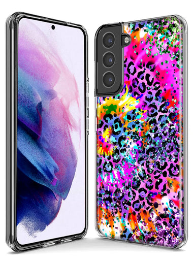 Samsung Galaxy Note 9 Vibrant Pink Purple Tie Dye Summer Leopard Swirl Rainbow Hybrid Protective Phone Case Cover