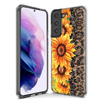 Samsung Galaxy Note 9 Yellow Summer Sunflowers Brown Leopard Honeycomb Hybrid Protective Phone Case Cover
