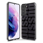 Samsung Galaxy Note 9 Black Clear Funny Text Quote Bussin Hybrid Protective Phone Case Cover