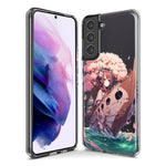Samsung Galaxy S10 Plus Kawaii Manga Pink Cherry Blossom Japanese Girl Boat Hybrid Protective Phone Case Cover