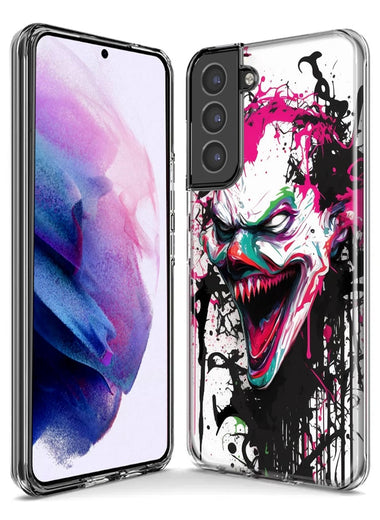 Samsung Galaxy S21 Evil Joker Face Painting Graffiti Hybrid Protective Phone Case Cover