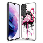 Samsung Galaxy S10e Pink Flamingo Painting Graffiti Hybrid Protective Phone Case Cover