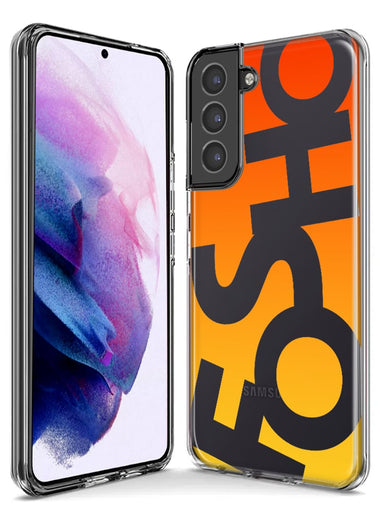 Samsung Galaxy Note 9 Orange Yellow Clear Funny Text Quote Fosho Hybrid Protective Phone Case Cover