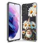 Samsung Galaxy S22 Ultra Cute Gnome White Daisy Flowers Floral Hybrid Protective Phone Case Cover