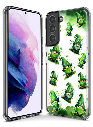 Samsung Galaxy S20 Ultra Gnomes Shamrock Lucky Green Clover St. Patrick Hybrid Protective Phone Case Cover