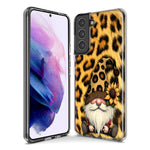 Samsung Galaxy S21 Gnome Sunflower Leopard Hybrid Protective Phone Case Cover