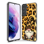 Samsung Galaxy S21 Ultra Gnome Sunflower Leopard Hybrid Protective Phone Case Cover