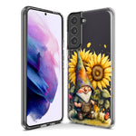 Samsung Galaxy S10 Cute Gnome Sunflowers Clear Hybrid Protective Phone Case Cover