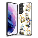 Samsung Galaxy S10e Cute White Blue Daisies Gnomes Hybrid Protective Phone Case Cover