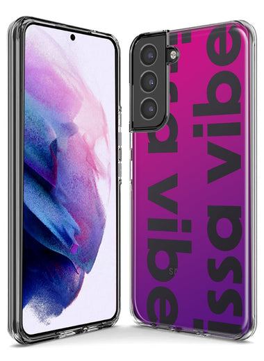 Samsung Galaxy S20 Ultra Purple Clear Funny Text Quote Issa Vibe Hybrid Protective Phone Case Cover