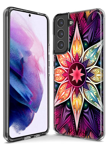 Samsung Galaxy S20 Ultra Mandala Geometry Abstract Star Pattern Hybrid Protective Phone Case Cover