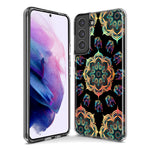 Samsung Galaxy S21 FE Mandala Geometry Abstract Elephant Pattern Hybrid Protective Phone Case Cover