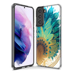 Samsung Galaxy S10 Mandala Geometry Abstract Peacock Feather Pattern Hybrid Protective Phone Case Cover