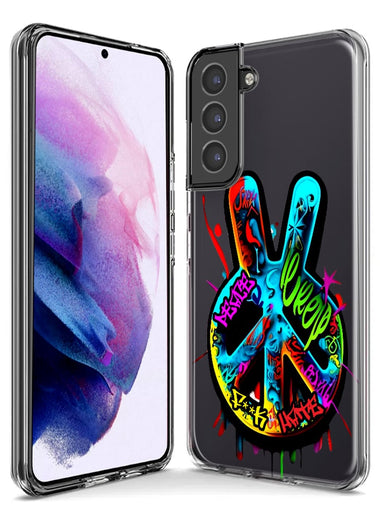Samsung Galaxy Note 9 Peace Graffiti Painting Art Hybrid Protective Phone Case Cover