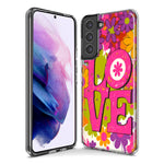 Samsung Galaxy S9 Plus Pink Daisy Love Graffiti Painting Art Hybrid Protective Phone Case Cover
