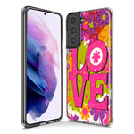 Samsung Galaxy S21 Pink Daisy Love Graffiti Painting Art Hybrid Protective Phone Case Cover