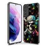 Samsung Galaxy S21 Fantasy Paint Splash Pirate Skull Hybrid Protective Phone Case Cover