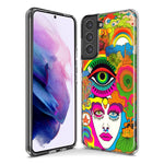 Samsung Galaxy S21 Plus Neon Rainbow Psychedelic Trippy Hippie DaydreamHybrid Protective Phone Case Cover