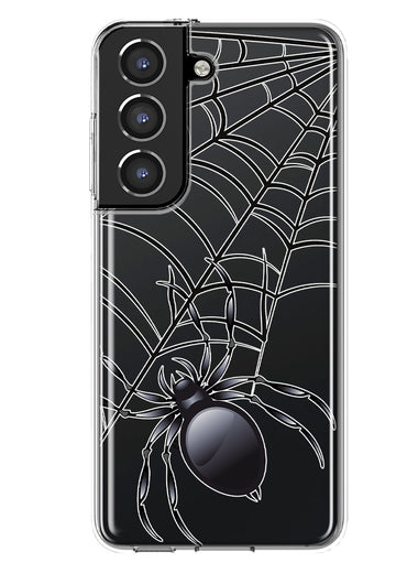 Samsung Galaxy S21 Plus Creepy Black Spider Web Halloween Horror Spooky Hybrid Protective Phone Case Cover