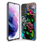 Samsung Galaxy Note 9 Red Roses Graffiti Painting Art Hybrid Protective Phone Case Cover