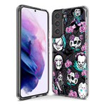 Samsung Galaxy S21 Plus Roses Halloween Spooky Horror Characters Spider Web Hybrid Protective Phone Case Cover