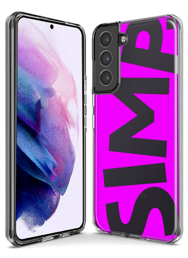 Samsung Galaxy S10e Hot Pink Clear Funny Text Quote Simp Hybrid Protective Phone Case Cover