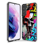 Samsung Galaxy S21 Skull Face Graffiti Painting Art Hybrid Protective Phone Case Cover