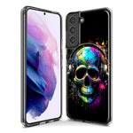 Samsung Galaxy S20 Ultra Fantasy Skull Headphone Colorful Pop Art Hybrid Protective Phone Case Cover