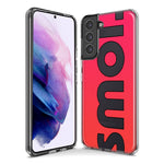 Samsung Galaxy Note 9 Red Pink Clear Funny Text Quote Smol Hybrid Protective Phone Case Cover