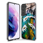 Samsung Galaxy S9 White Daisies Graffiti Wall Art Painting Hybrid Protective Phone Case Cover