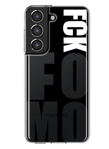 Samsung Galaxy S21 Black Clear Funny Text Quote Fckfomo Hybrid Protective Phone Case Cover