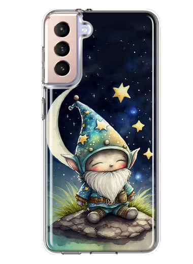 Samsung Galaxy S21 FE Stars Moon Starry Night Space Gnome Hybrid Protective Phone Case Cover